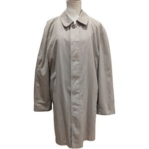 London Fog Men's M Classic Cotton Blend Waterproof Overcoat Trench Knee Length